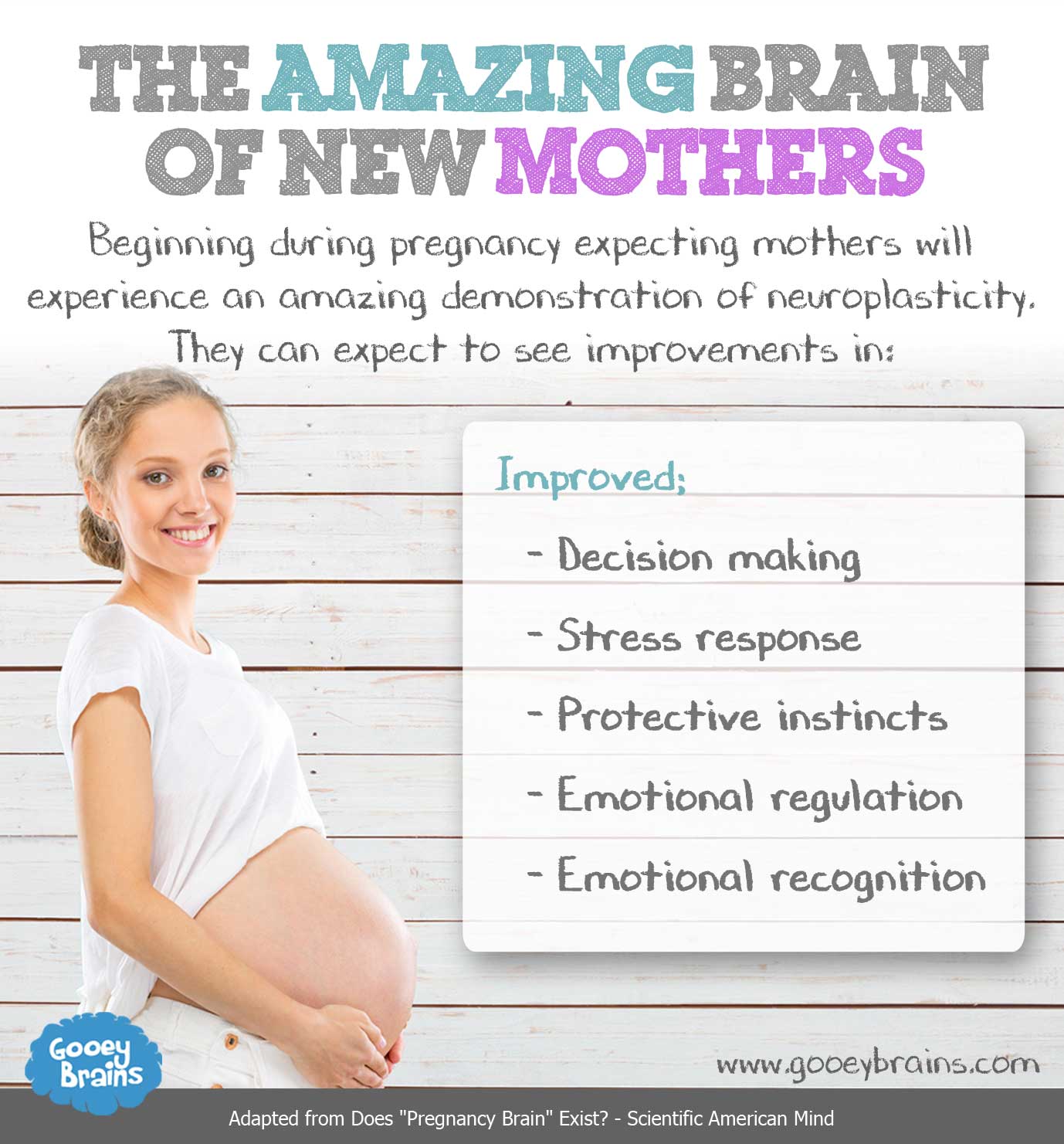 Infographic on the the amazing brain of new mothers