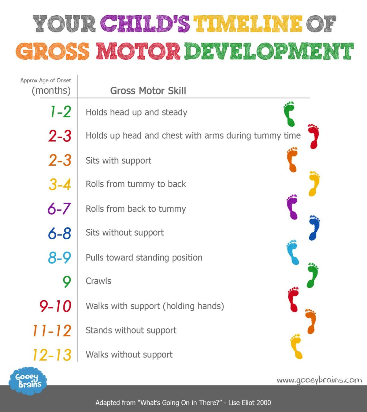 Your childs timeline of Gross motor skills - Gooeybrains